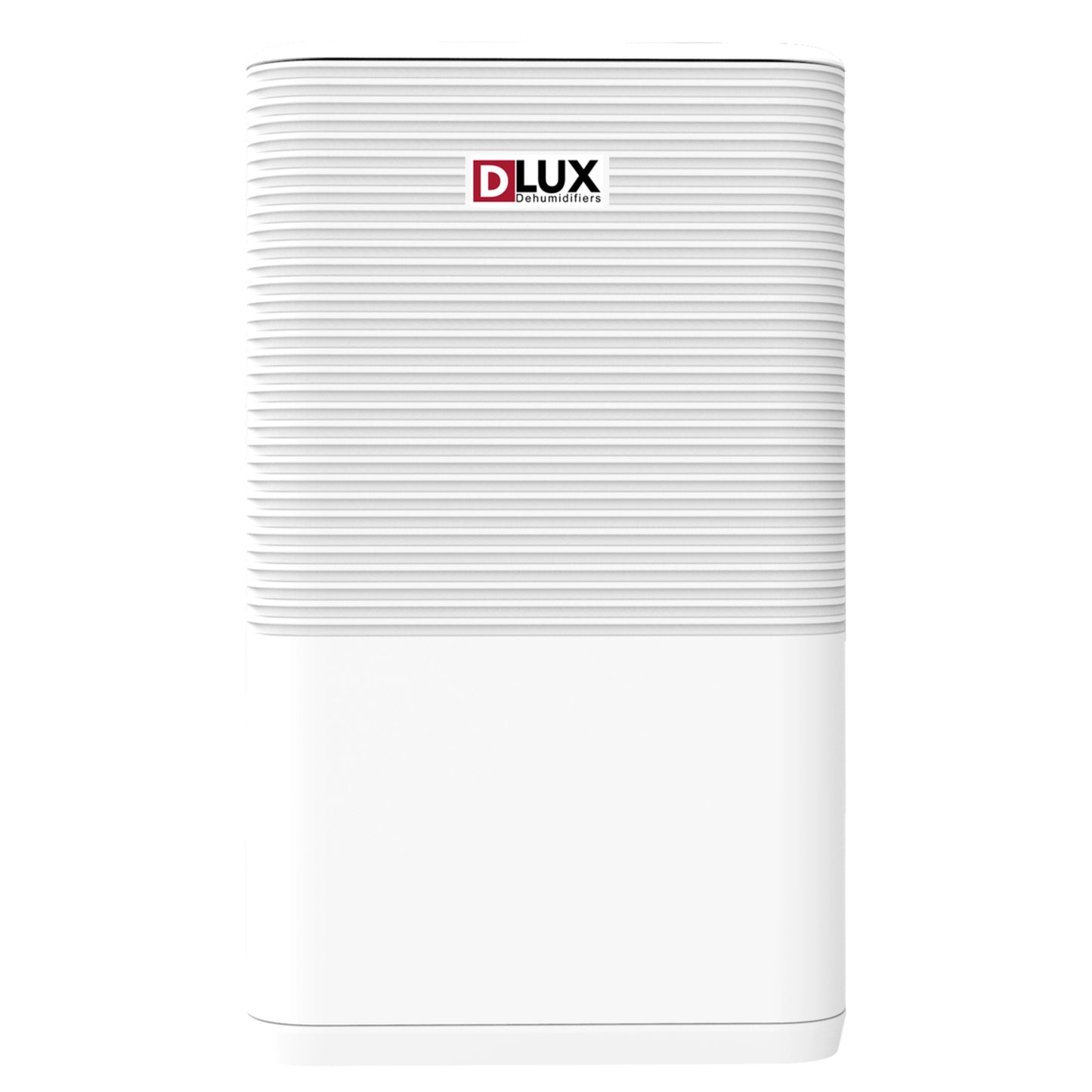 White dehumidifier with DLUX branding on a white background