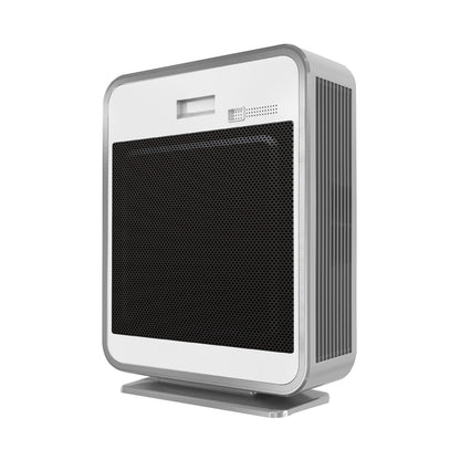 Air purifier with black filter on a white background