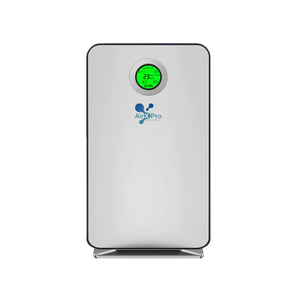 Air purifier with digital display on a white background