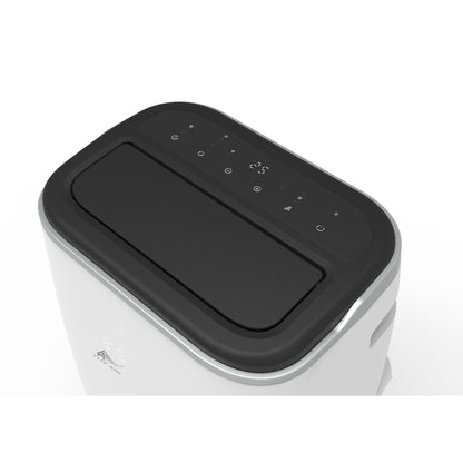 White electronic device with a black top on a white background